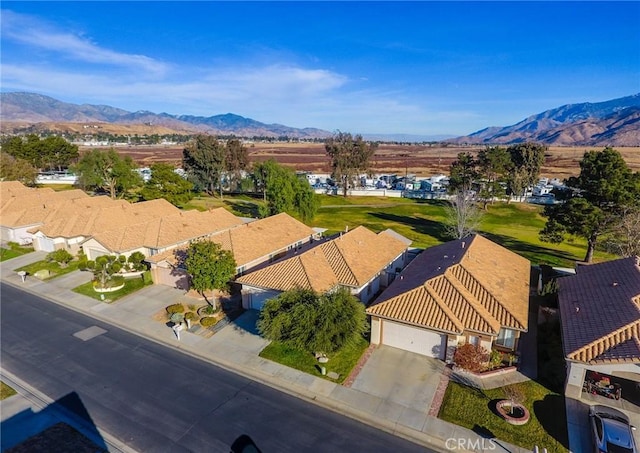 aerial view featuring a mountain view