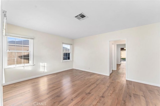 empty room featuring light wood-type flooring