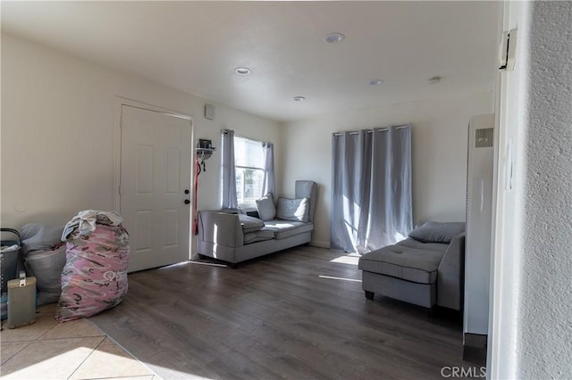 interior space with hardwood / wood-style floors