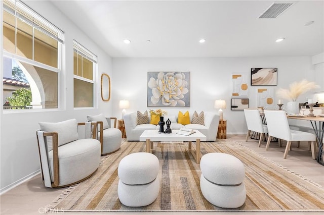 living room featuring hardwood / wood-style flooring