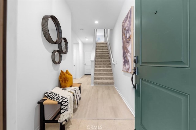 entrance foyer featuring light hardwood / wood-style floors