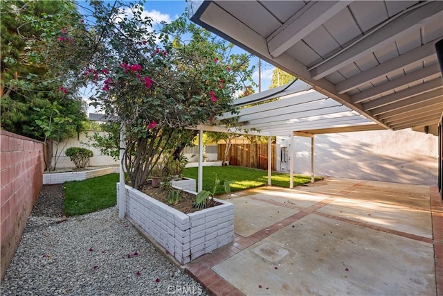 view of patio with a pergola