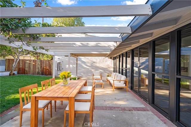 view of patio with a pergola