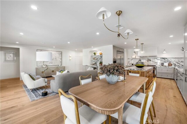 dining room featuring light hardwood / wood-style flooring