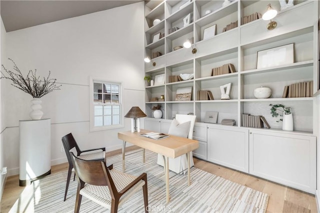 office featuring light hardwood / wood-style flooring