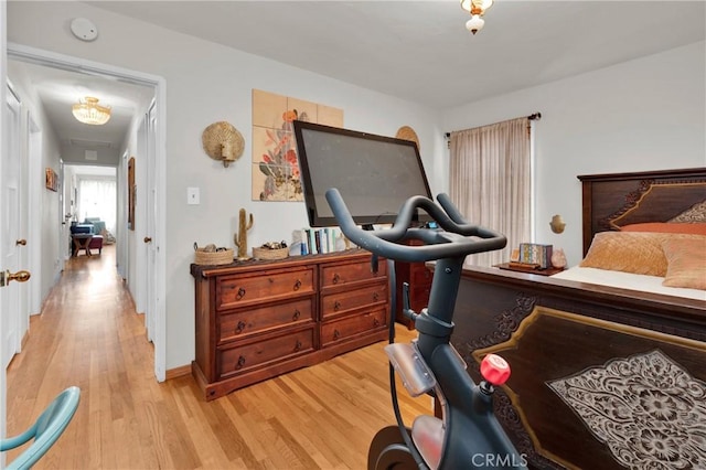 bedroom featuring light hardwood / wood-style flooring