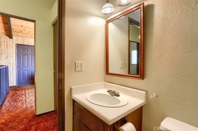 bathroom with toilet and vanity