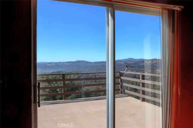 balcony with a mountain view