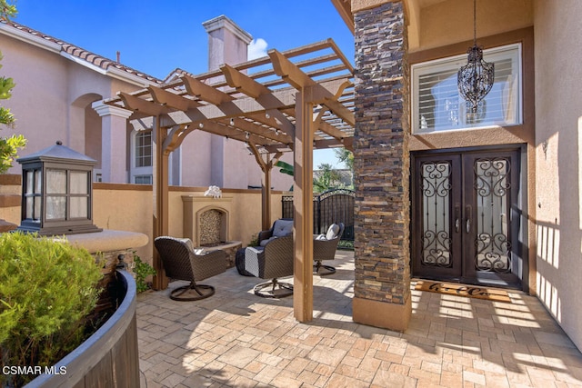 view of patio with french doors