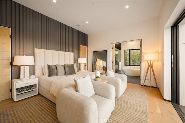 bedroom featuring light hardwood / wood-style flooring