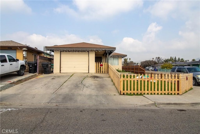 view of front of house with a garage