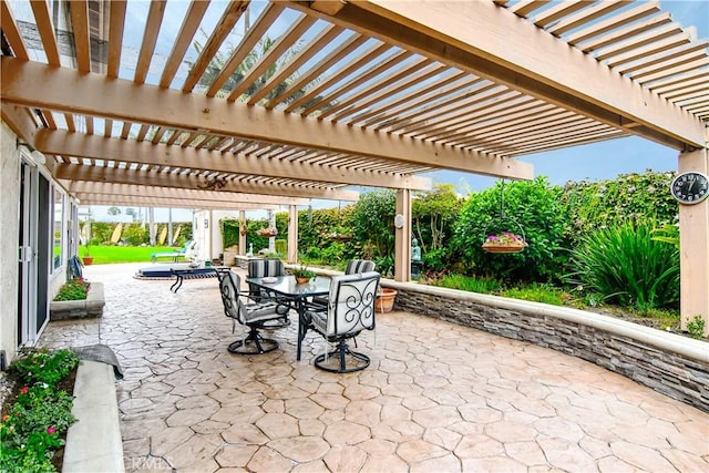 view of patio / terrace featuring a pergola