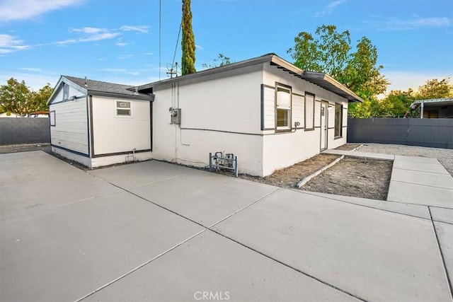 view of home's exterior featuring a patio area