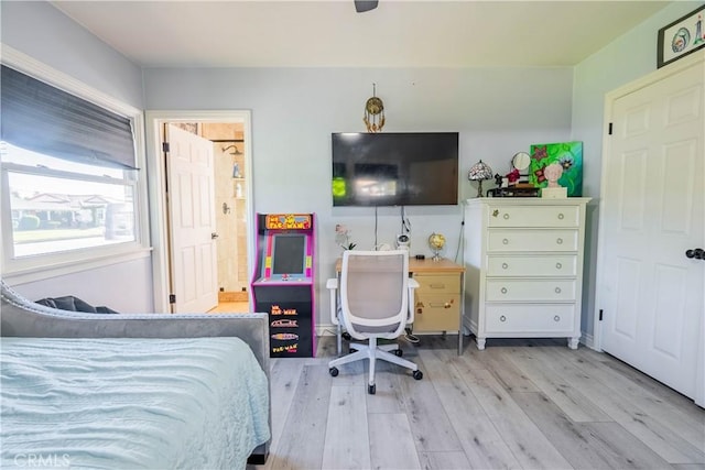 bedroom featuring light hardwood / wood-style flooring