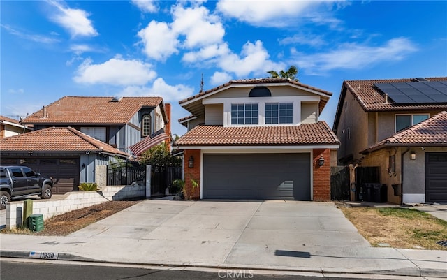 view of front of property featuring a garage