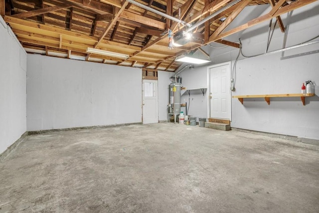 garage featuring strapped water heater