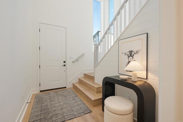 entrance foyer featuring light hardwood / wood-style flooring