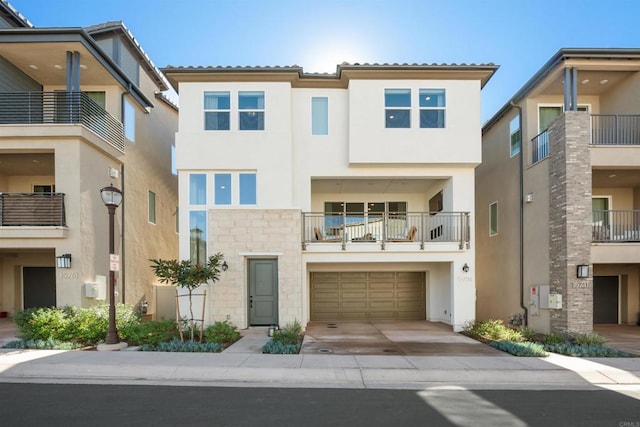 view of front of home with a garage