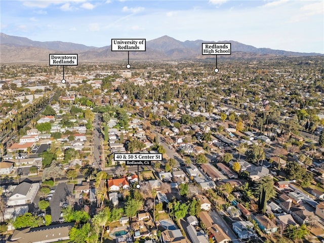 aerial view featuring a mountain view