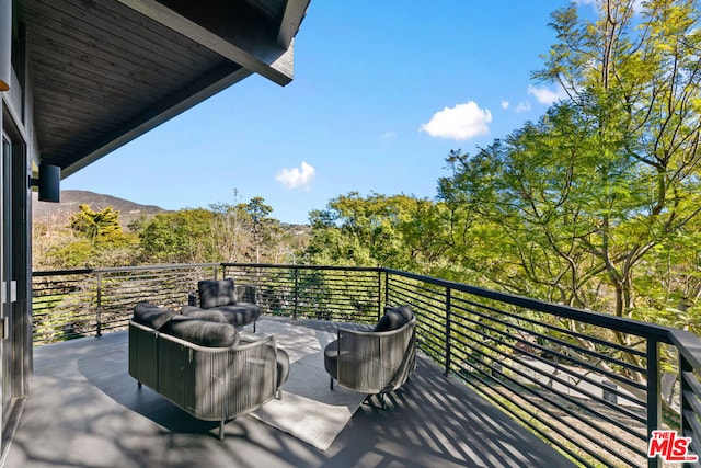 balcony with a mountain view