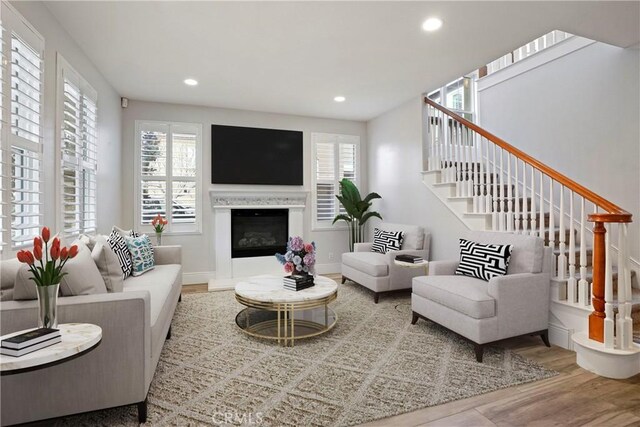 living room featuring hardwood / wood-style floors