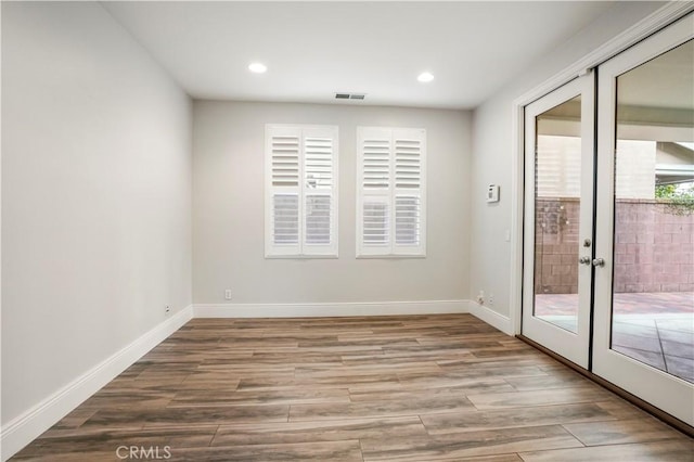 empty room with french doors