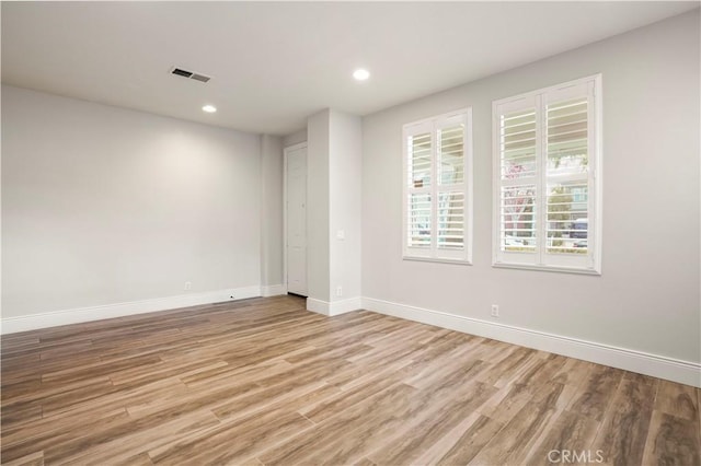 empty room featuring light hardwood / wood-style flooring