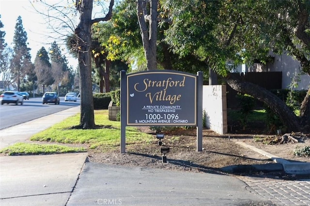 view of community sign