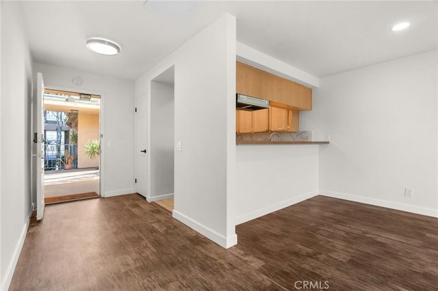 interior space featuring dark wood-type flooring