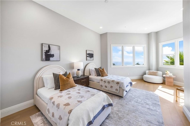 bedroom featuring light hardwood / wood-style floors