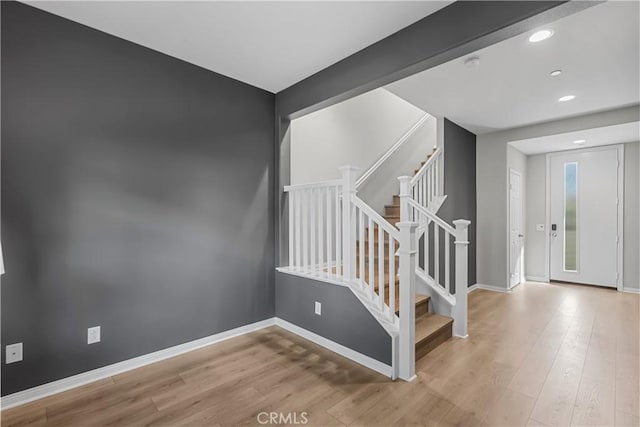 foyer featuring light wood-type flooring