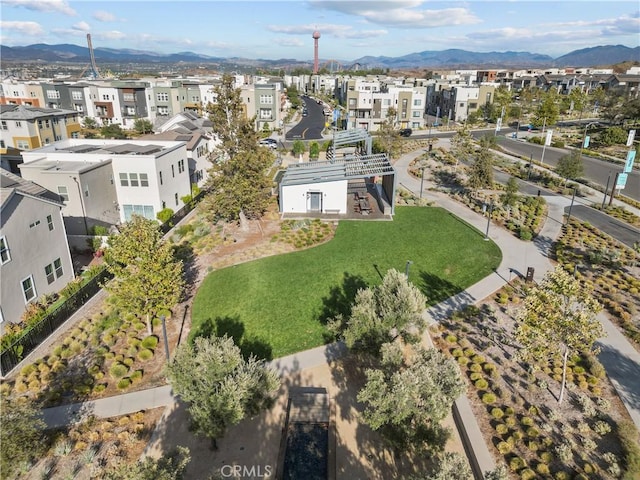 aerial view featuring a mountain view