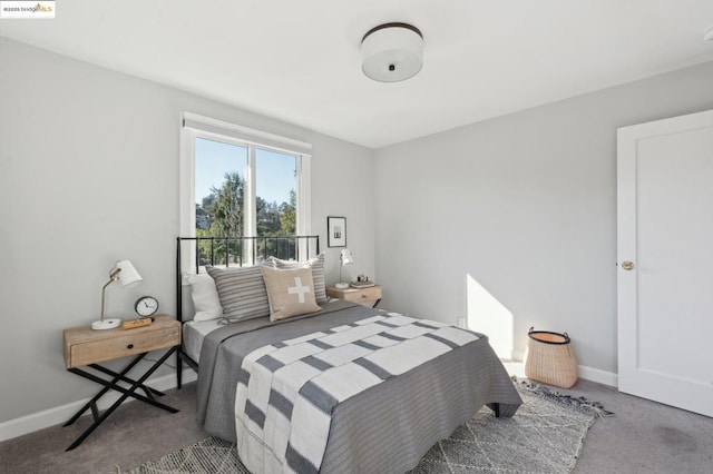 bedroom featuring carpet