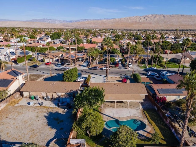 bird's eye view with a mountain view