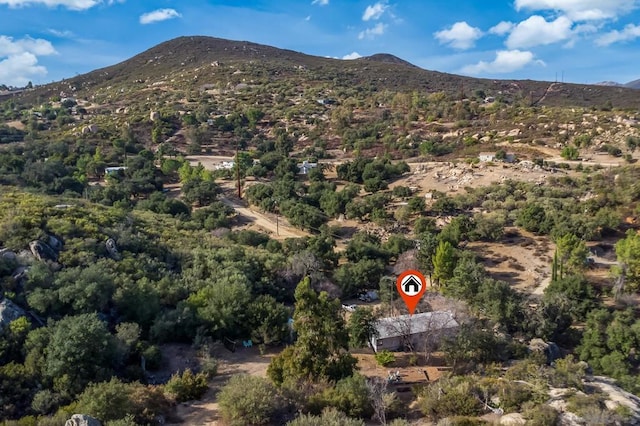 bird's eye view with a mountain view