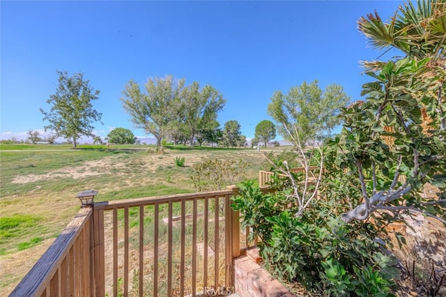 deck featuring a rural view