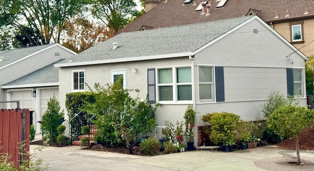 exterior space featuring a garage