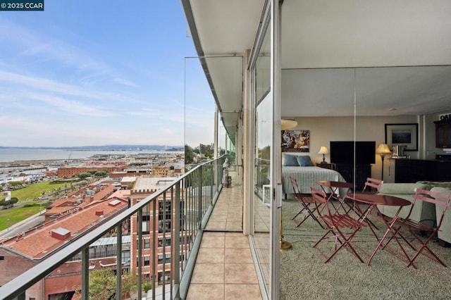 balcony with a water view