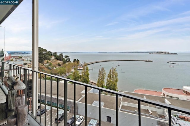 balcony with a water view