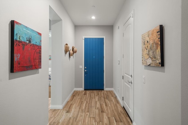 entryway featuring light wood-type flooring