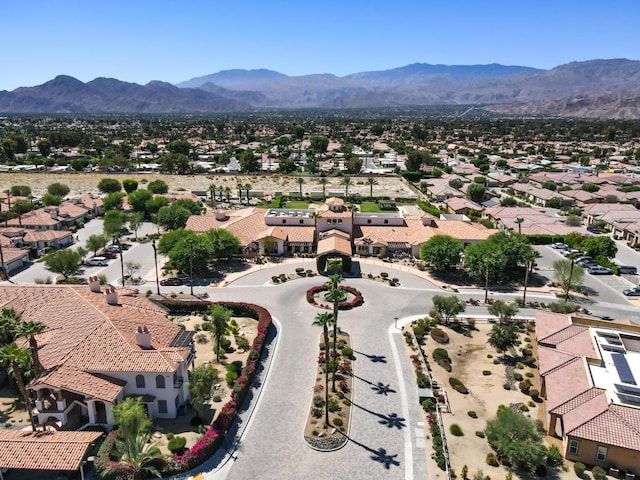 aerial view with a mountain view