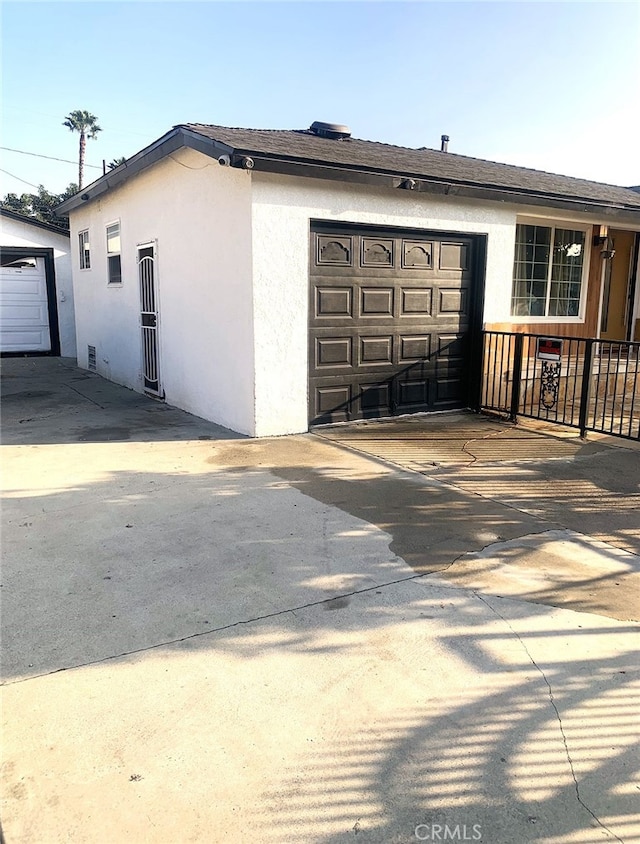 view of garage