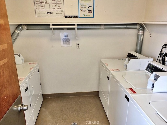 laundry area featuring washer and dryer