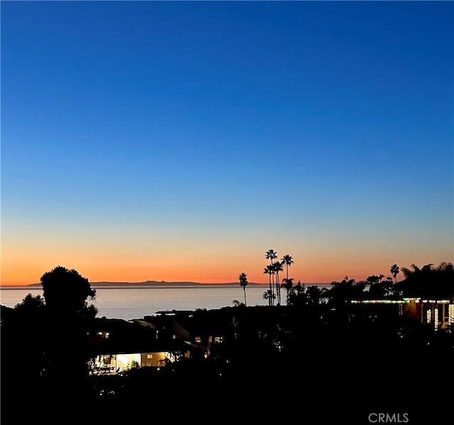 nature at dusk with a water view