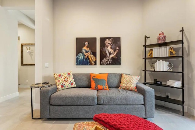 view of tiled living room