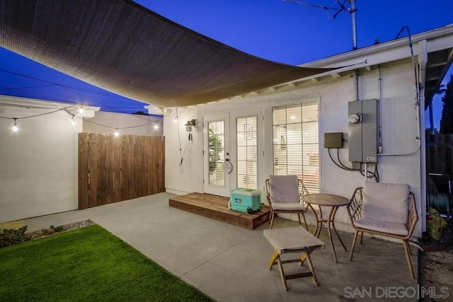 view of patio / terrace featuring french doors