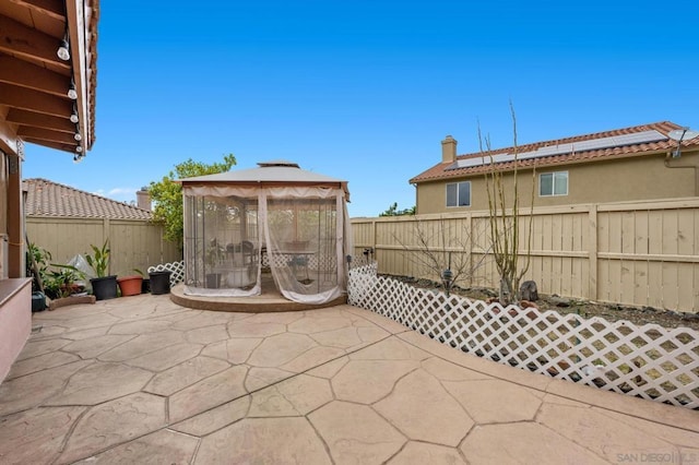 view of patio / terrace featuring a gazebo