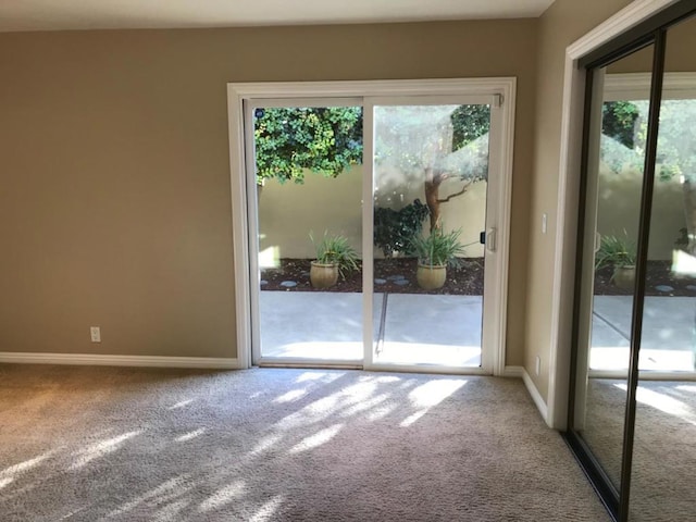 doorway featuring carpet