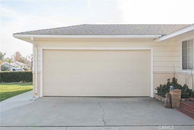 view of garage