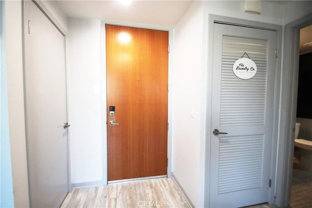 doorway featuring light hardwood / wood-style flooring